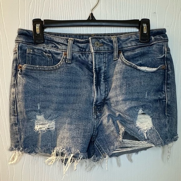Old Navy Pants - Old Navy OG High Rise Blue Denim Jean Cut Off Shorts Women’s 8 Inseam 3”